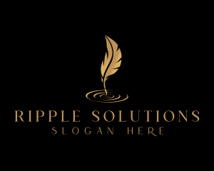 Ripple - Calligrapher Quill Pen logo design