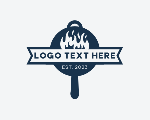 Grill - Fire Hot Cooking Pan logo design