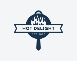 Fire Hot Cooking Pan logo design