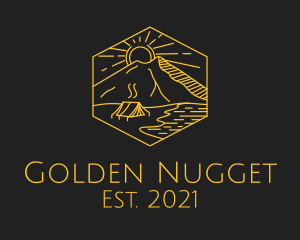 Golden Hexagon Camp logo design