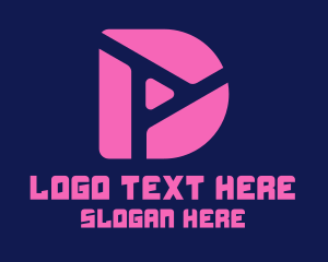 Pink Fluro Letter D  Logo