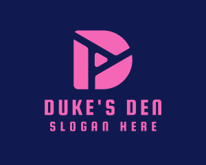 Pink Fluro Letter D  logo design