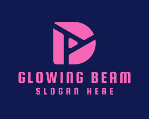 Fluorescent - Pink Fluro Letter D logo design