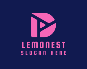 Production - Pink Fluro Letter D logo design
