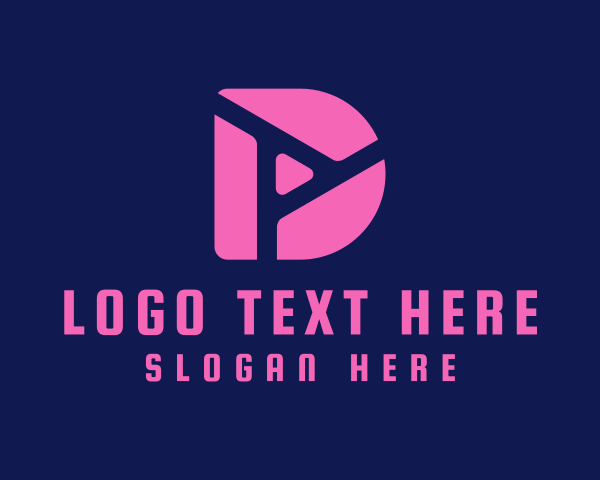 Podcast - Pink Fluro Letter D logo design