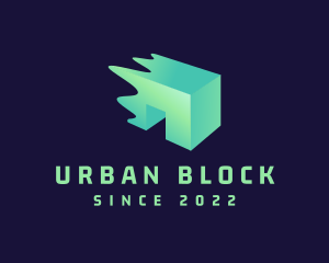 Block - 3D Construction Building Block logo design