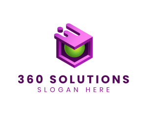 3D Cube Software Tech logo design