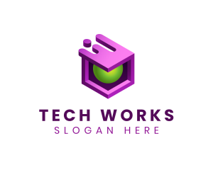 3D Cube Software Tech logo design