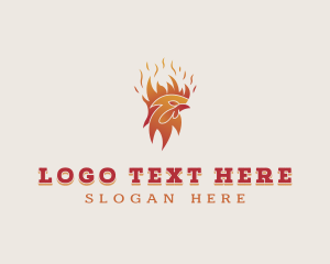 Poultry - Flame Chicken Barbecue logo design