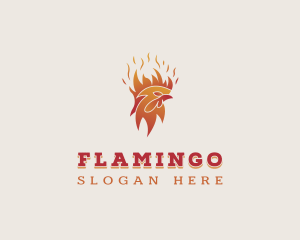 Flame Chicken Barbecue Logo