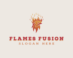 Flame Chicken Barbecue logo design