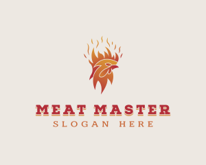 Flame Chicken Barbecue logo design