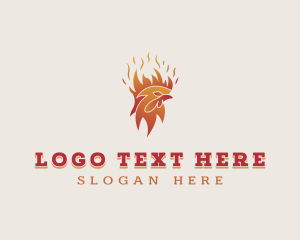 Rotisserie - Flame Chicken Barbecue logo design