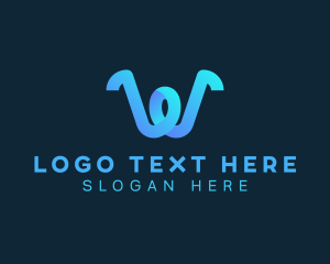 Telecom - Gradient Web Developer Letter W logo design
