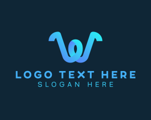 Gradient Web Developer Letter W Logo