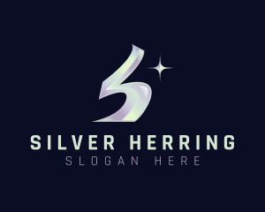 Cosmic Metallic Letter S logo design