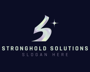 Cosmic Metallic Letter S logo design