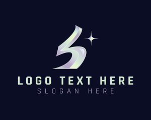 Number 5 - Cosmic Metallic Letter S logo design