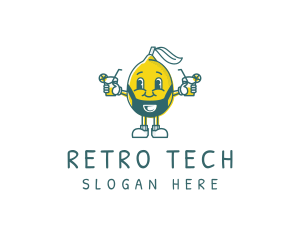 Retro Lemon Drinks logo design