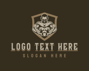 Garbage Man - Masculine Body Building Man logo design