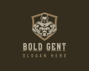 Masculine Body Building Man logo design