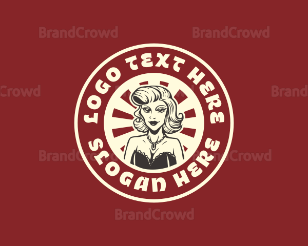 Retro Fashion Woman Logo