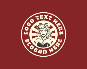 Lady - Retro Fashion Woman logo design