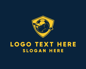 Trainer - Gold Soccer Badge logo design