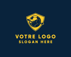 Badge - Gold Soccer Badge logo design