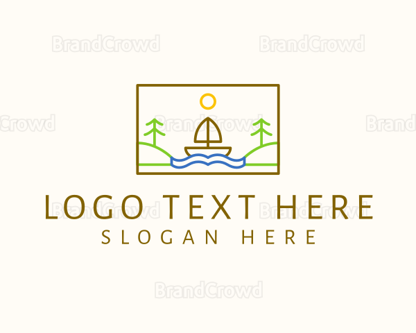 Sailing Boat Camping Logo