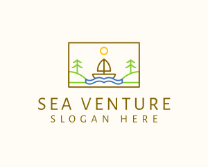 Sailing Boat Camping logo design