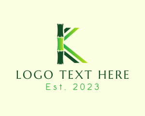 Chinese - Green Bamboo Letter K logo design