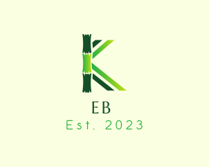 Herbal - Green Bamboo Letter K logo design