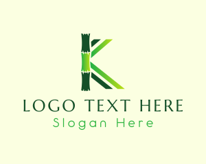 Green Bamboo Letter K Logo