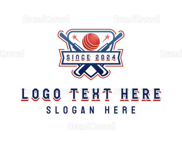 Cricket Sports League Logo