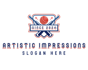 Cricket Sports League logo design