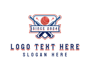 Ski Poles - Cricket Sports League logo design