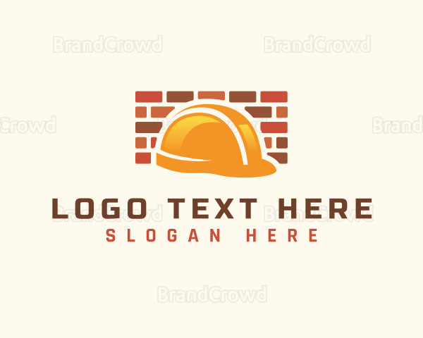 Construction Hard Hat Brick Logo