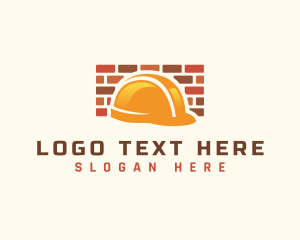 Textiles - Construction Hard Hat Brick logo design