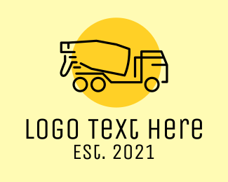Concrete Mixer Truck logo design