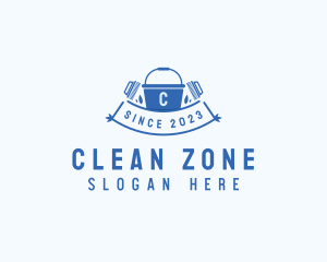 Cleaning Bucket Sanitary Housekeeping logo design