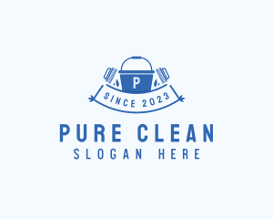 Cleaning Bucket Sanitary Housekeeping logo design