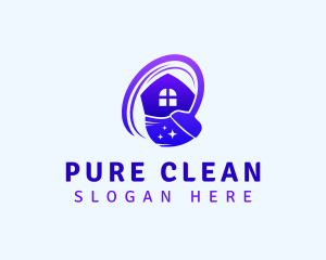 House Cleaning Broom logo design