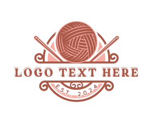 Knitting Needles - Yarn Crochet Knitting logo design