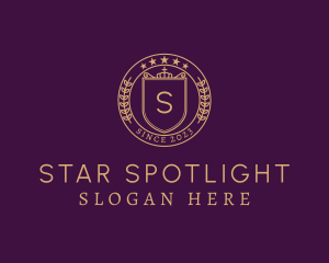 Stars Wreath Shield School logo design