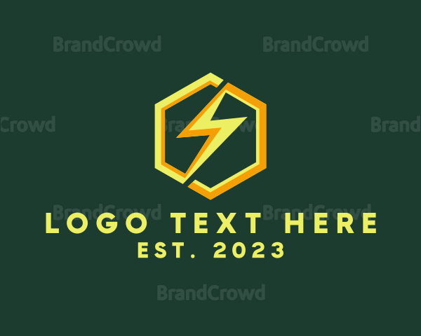 Hexagon Thunder Badge Logo