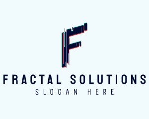 Digital Glitch Letter F logo design