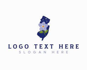 Map - New Jersey State Flower logo design