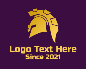 Online Game - Gold Gladiator Helmet logo design