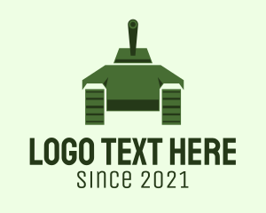 War Machine - Green Military Tank logo design